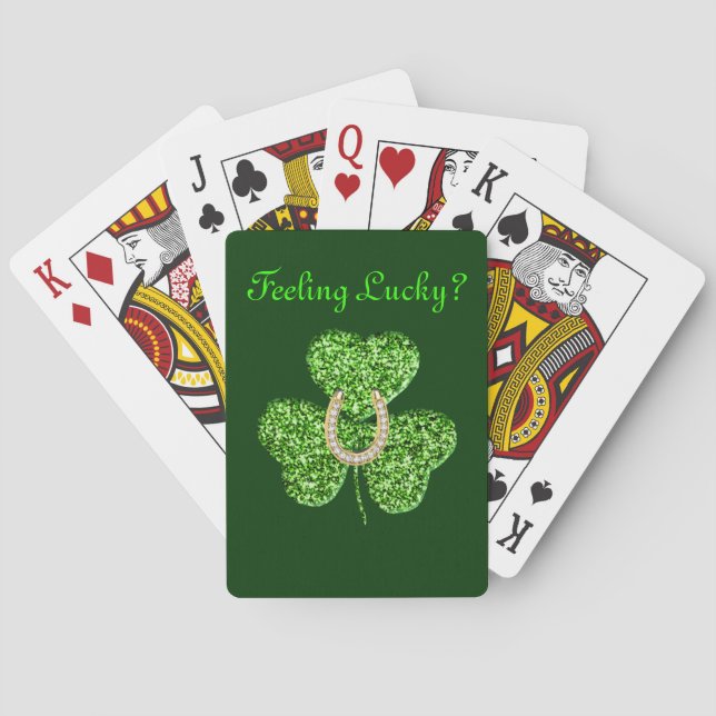 Shamrock And Horseshoe Playing Cards (Back)
