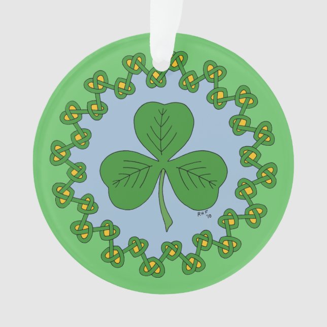 Shamrock and Knotwork Ornament (Front)