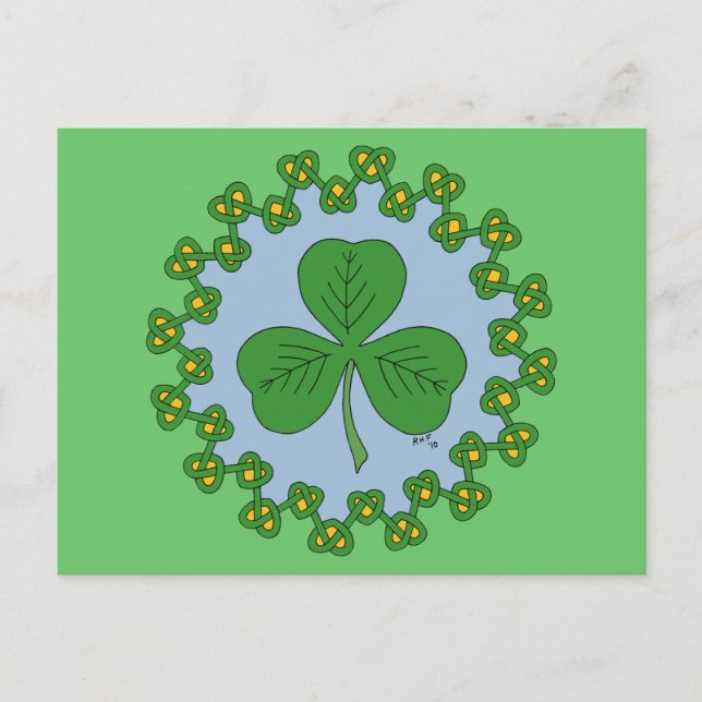 Shamrock and Knotwork Postcard (Front)