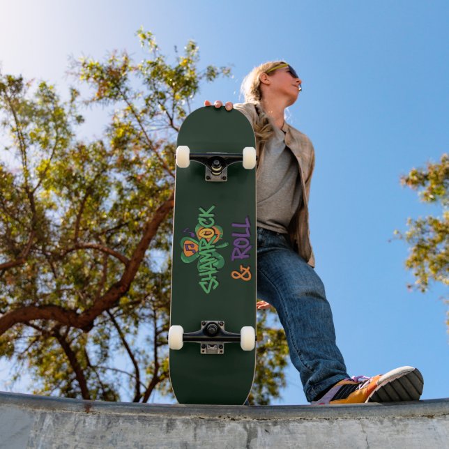 Shamrock and Roll St. Patrick's Day Skateboard (Outdoor 1)