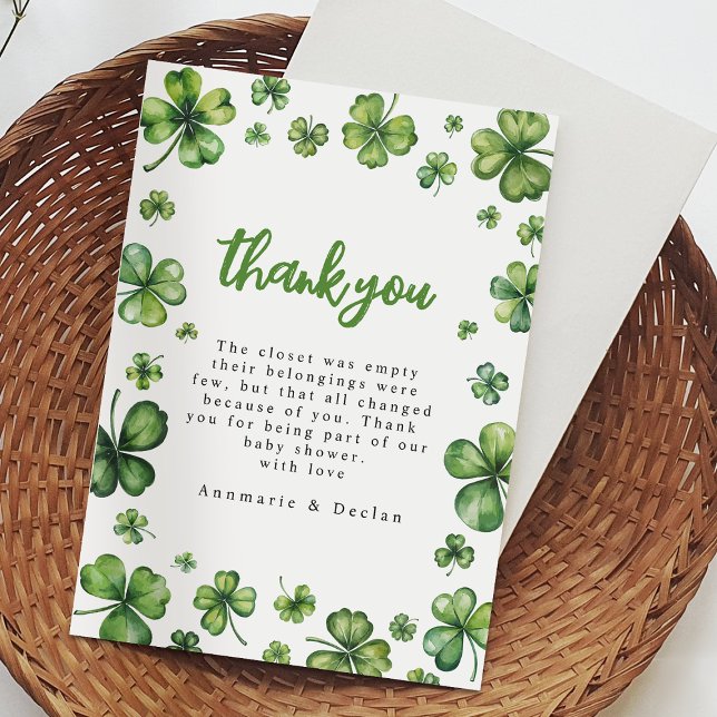 Shamrock | Baby Shower Thank You Card (Creator Uploaded)