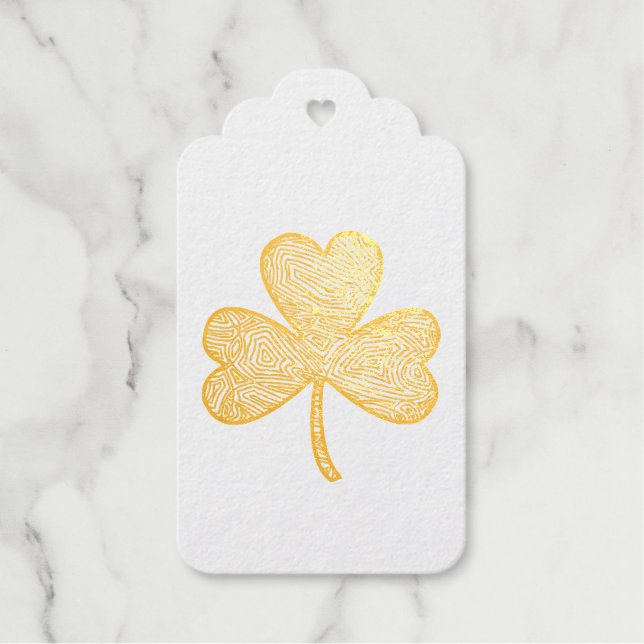 Shamrock Badge Holder Gift Tags (Front)