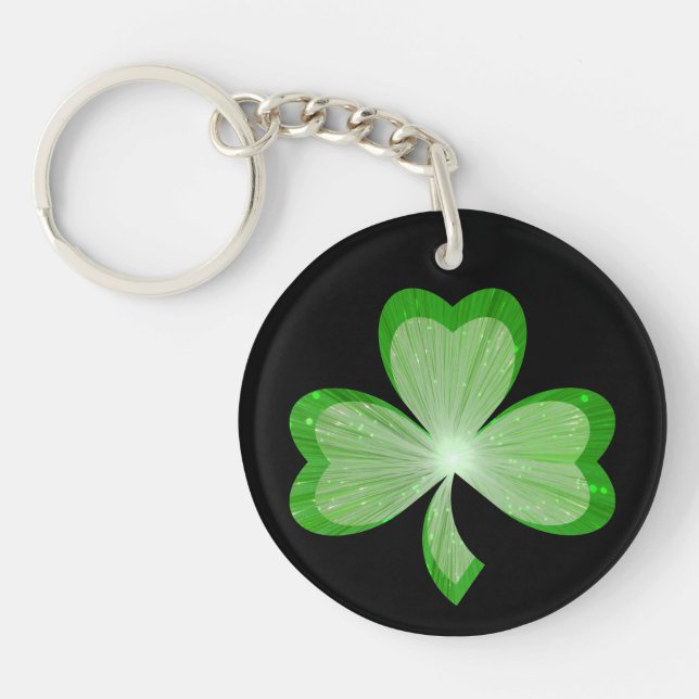 Shamrock Black double-sided Key Ring (Front)