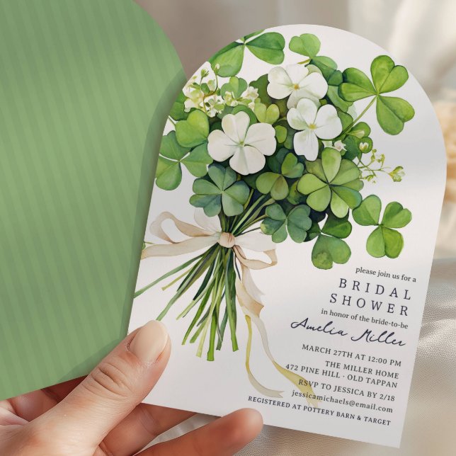 Shamrock Bouquet Bridal Shower Invitation (Creator Uploaded)