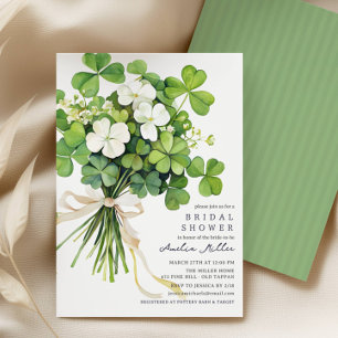 Shamrock Bouquet Bridal Shower Invitation
