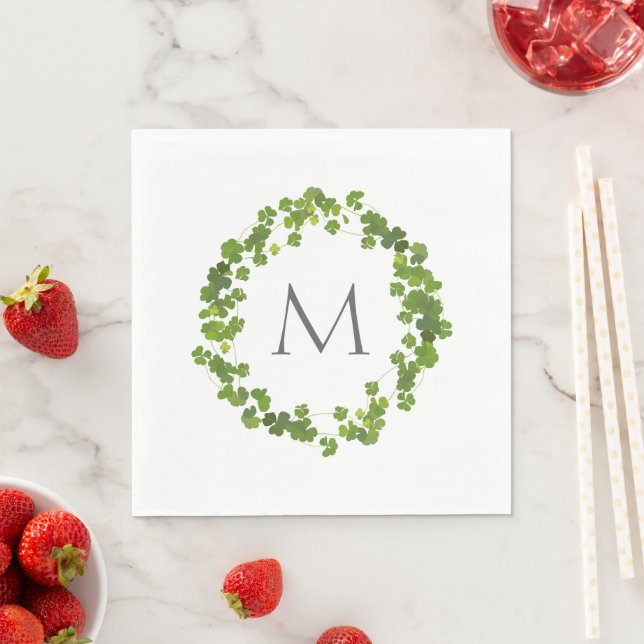 Shamrock bouquet, st patrick's day   napkin (Insitu)