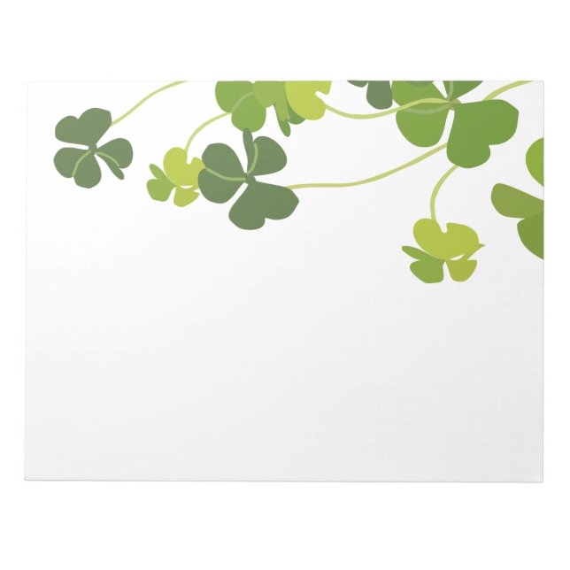 Shamrock bouquet, st patrick's day notepad (Front)