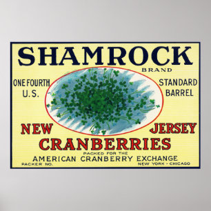Shamrock Brand Cranberry Label Poster