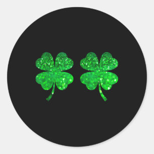 Shamrock Breast Irish S Breasties Happy St Patrick Classic Round Sticker