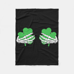 Shamrock Breast T Shirt Irish St Patricks Day Fleece Blanket