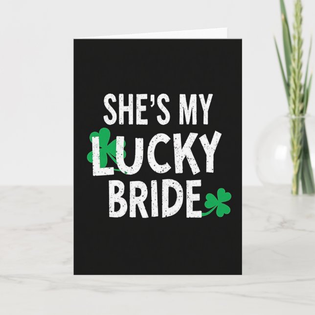 Shamrock Bride Lucky Pattern Card (Front)