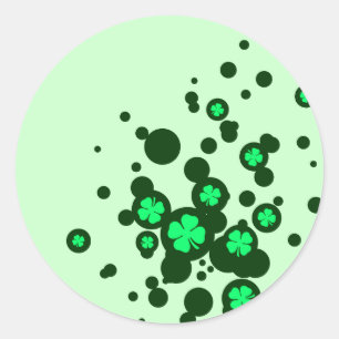 shamrock bubbles classic round sticker