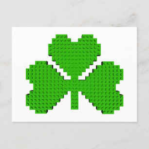 Shamrock Building Blocks Drawing Postcard