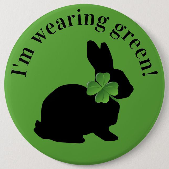 Shamrock Bunny 6 Cm Round Badge (Front)