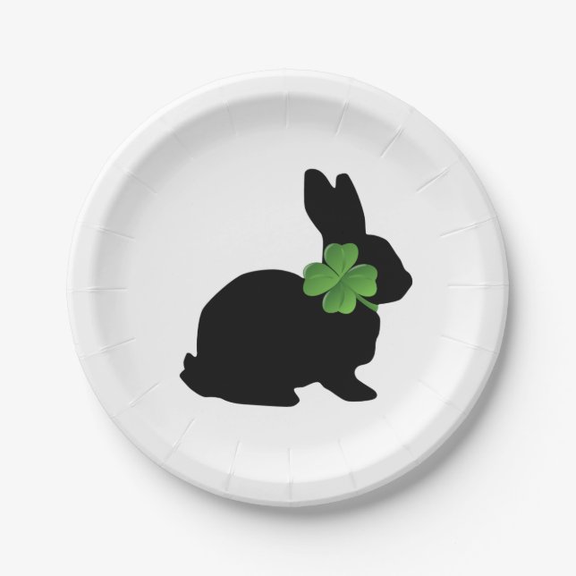 Shamrock Bunny Paper Plate (Front)