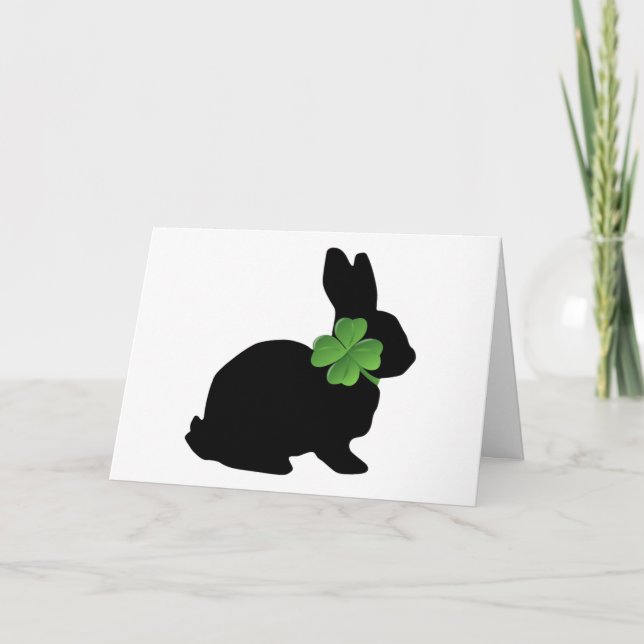 Shamrock Bunny St. Patrick's Day Card (Front)