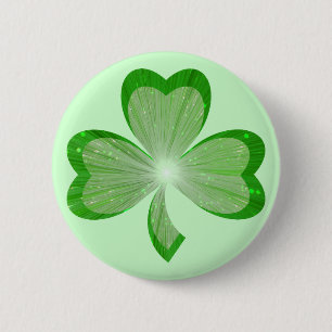 Shamrock button badge green