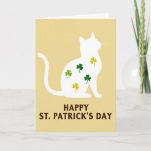 Shamrock Cat Happy St Patricks Card