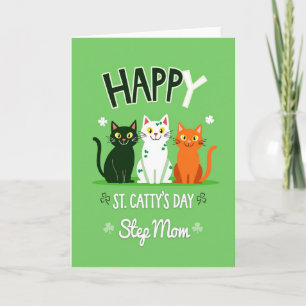 Shamrock Cat Step Mum Card