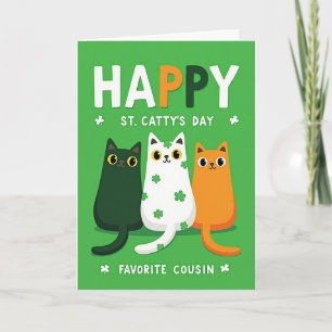 Shamrock Cats Happy Card