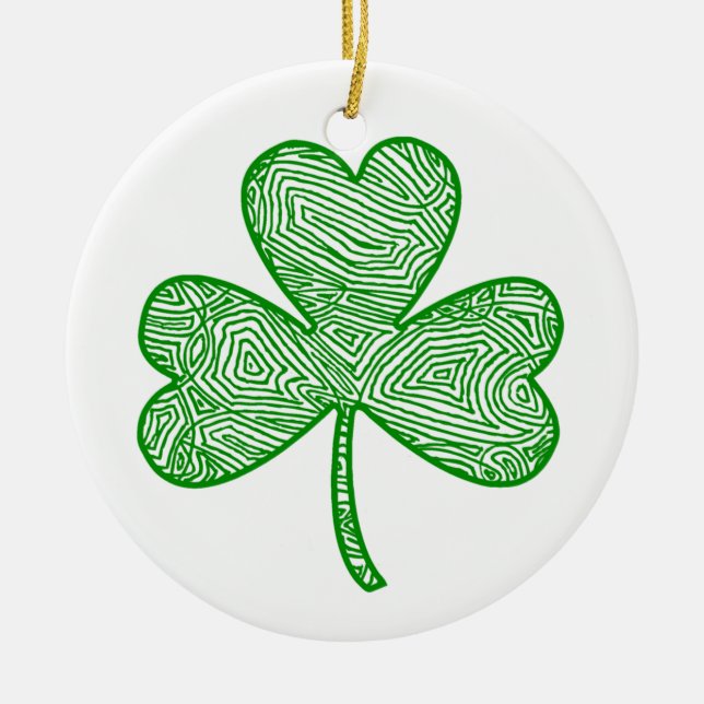 Shamrock Ceramic Tree Decoration (Front)