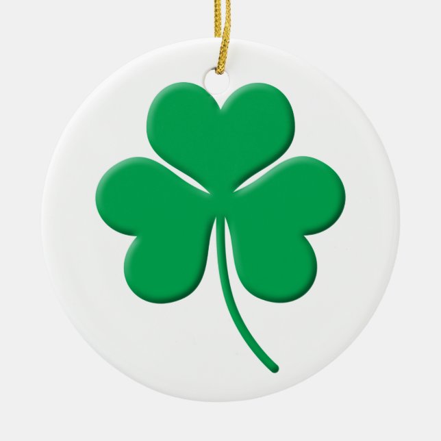 Shamrock Ceramic Tree Decoration (Front)