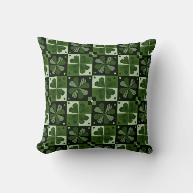 Shamrock Chequerboard Pattern  Cushion (Front)
