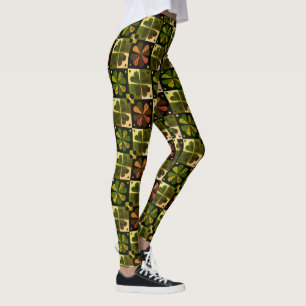 Shamrock Chequerboard Pattern Leggings