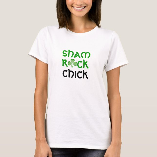 Shamrock Chick shamrock womens t-shirt white (Front)