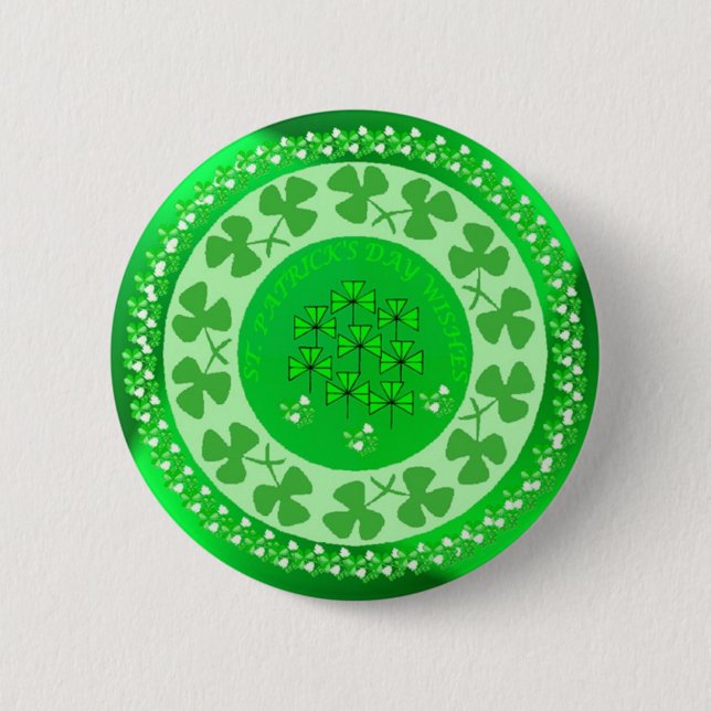 Shamrock Circle 6 Cm Round Badge (Front)