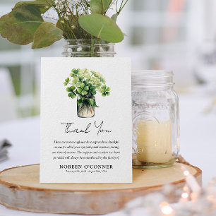 Shamrock Clover Bouquet Sympathy Thank You Card