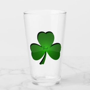Shamrock Clover Design Drinking Glass