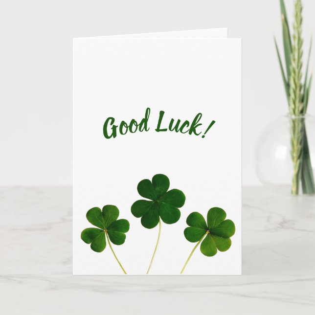 Shamrock Clover Good Luck Blank Card (Front)