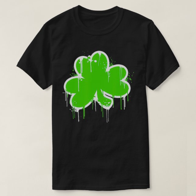 Shamrock Clover Graffiti Art St Patricks Day  T-Shirt (Design Front)