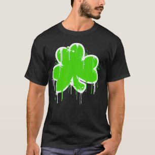 Shamrock Clover Graffiti Art St Patricks Day  T-Shirt