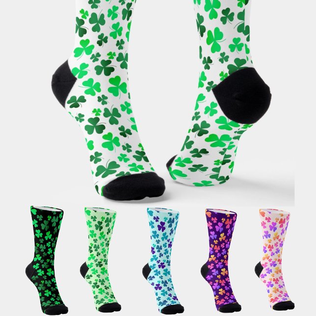 Shamrock Clover Green Leaf Foliage Ireland Elegant Socks (Creator Uploaded)