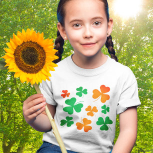 Shamrock Clover Green Orange Irish St Patricks Day T-Shirt