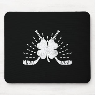Shamrock Clover Hockey Sports Player Fan St Patric Mouse Pad