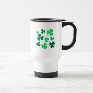 Shamrock Clover Leaf Ireland Irish Modern Elegant Travel Mug