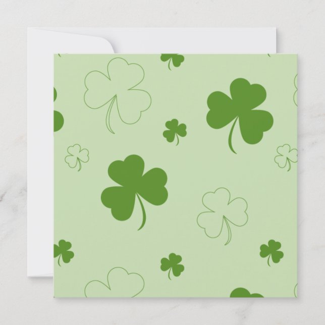 shamrock clover leaf wedding invitations (Front)