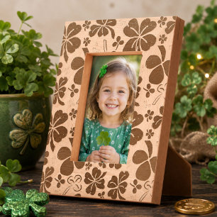 Shamrock Clover Pattern Four Leaves Etched Frames