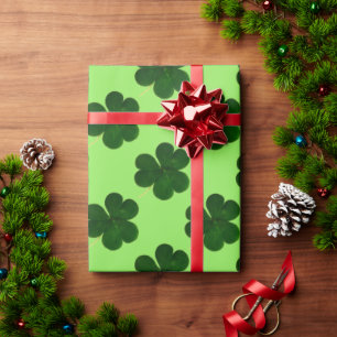Shamrock Clover Pattern Irish Ireland Love Wrapping Paper