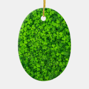 Shamrock Clovers Green Irish Symbol Ireland Ceramic Tree Decoration