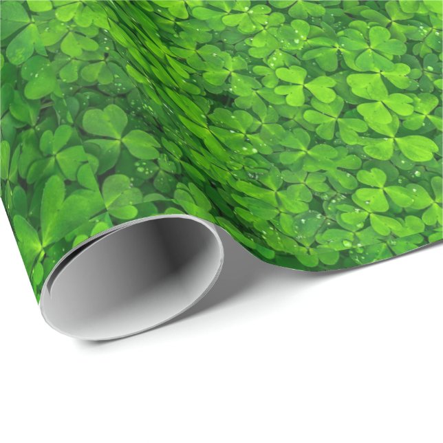 Shamrock Clovers Green Irish Symbol Ireland Wrapping Paper (Roll Corner)