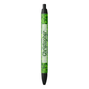 Shamrock Clovers Personalised Black Ink Pen