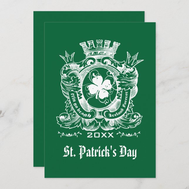 Shamrock Coat of Arm St. Patrick's Day Party Invitation (Front/Back)