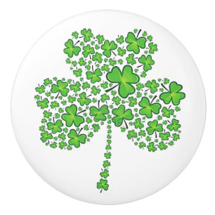 Shamrock Collage Ceramic Knob