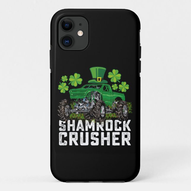 Shamrock Crusher St Patricks Day Monster Truck Case-Mate iPhone Case (Back)