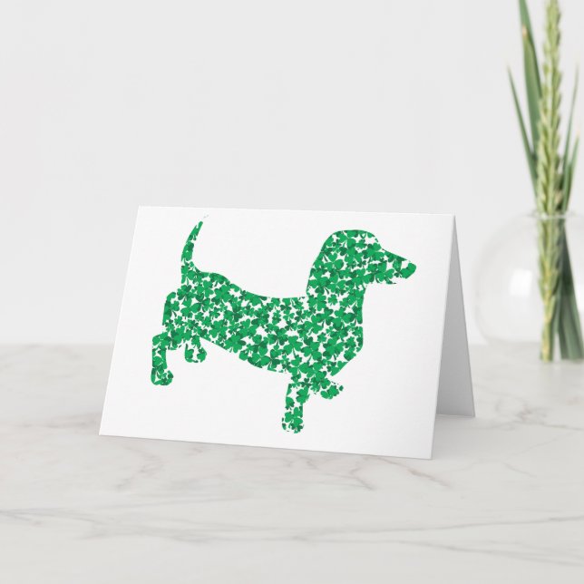 Shamrock Dachshund Card (Front)