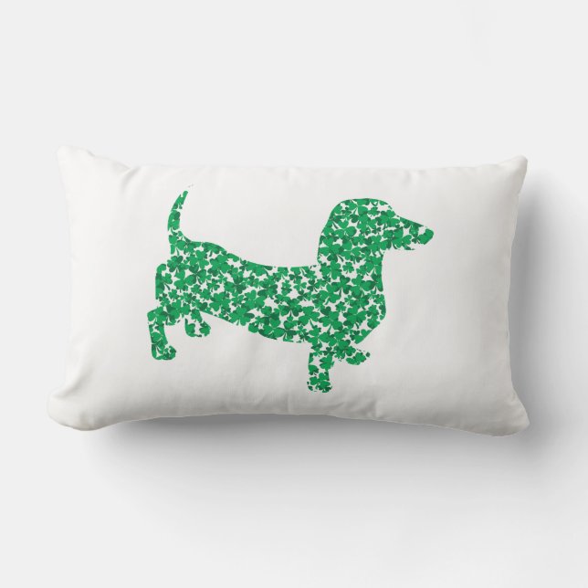 Shamrock Dachshund Lumbar Cushion (Front)